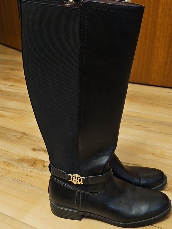 Tommy Hilfiger Shoes - Black Tall Riding Boots with Gold Accent